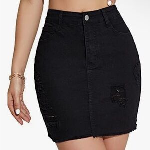 Black Denim Skirt